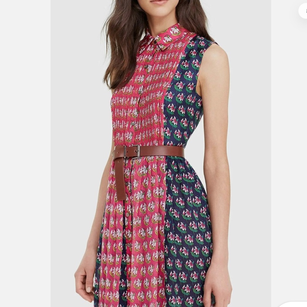 Diane von Furstenberg DVF Nieves Floral Silk Scarf Runway Shirt Dress